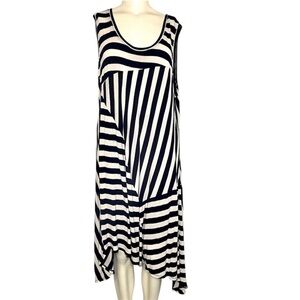 Philosophy Striped Black and White Sleeveless Dress XL